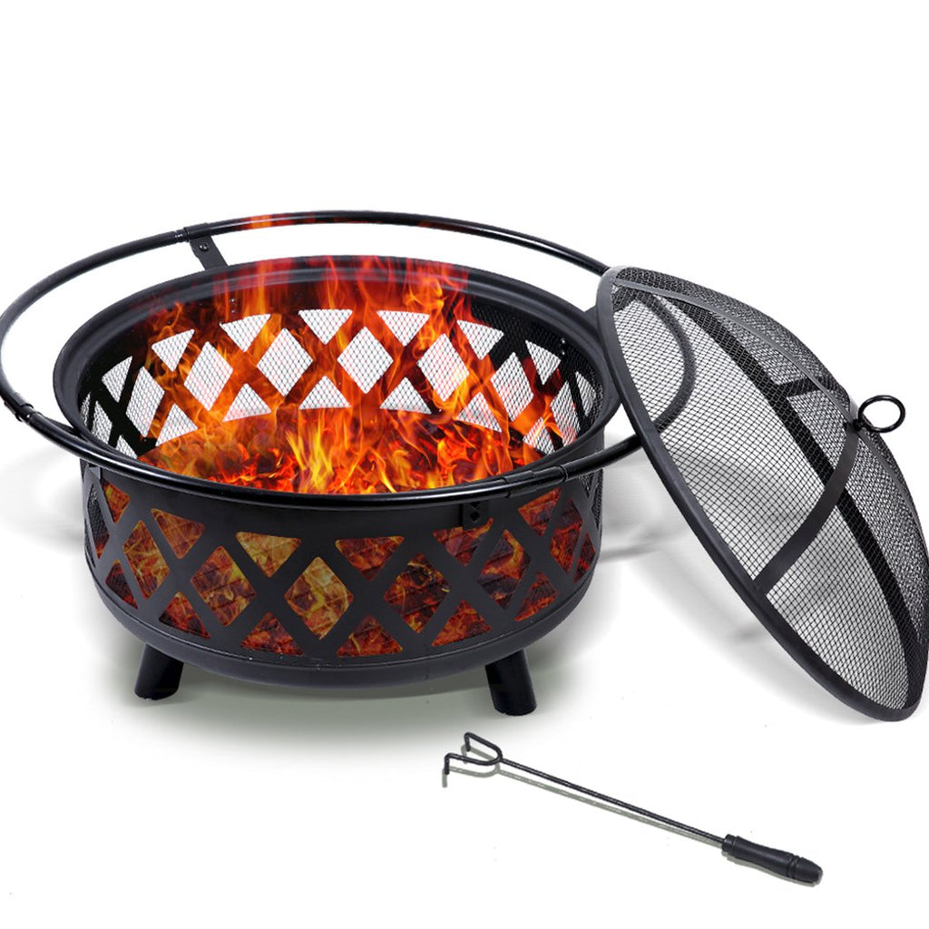 Outdoor Fire Pit BBQ Portable Camping Fireplace Heater Patio Garden