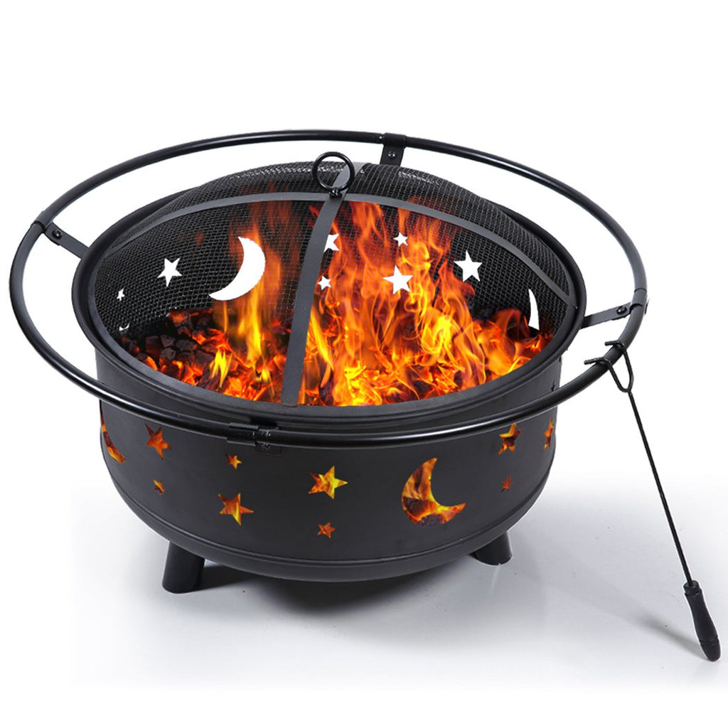 Outdoor Fire Pit BBQ Portable Wood Camping Fireplace Heater Patio