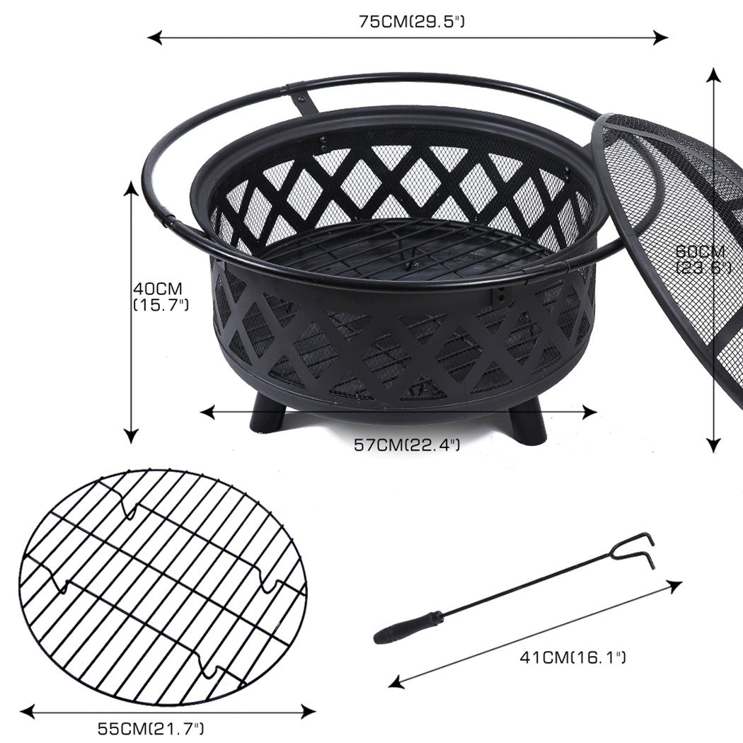 Outdoor Fire Pit BBQ Portable Camping Fireplace Heater Patio Garden