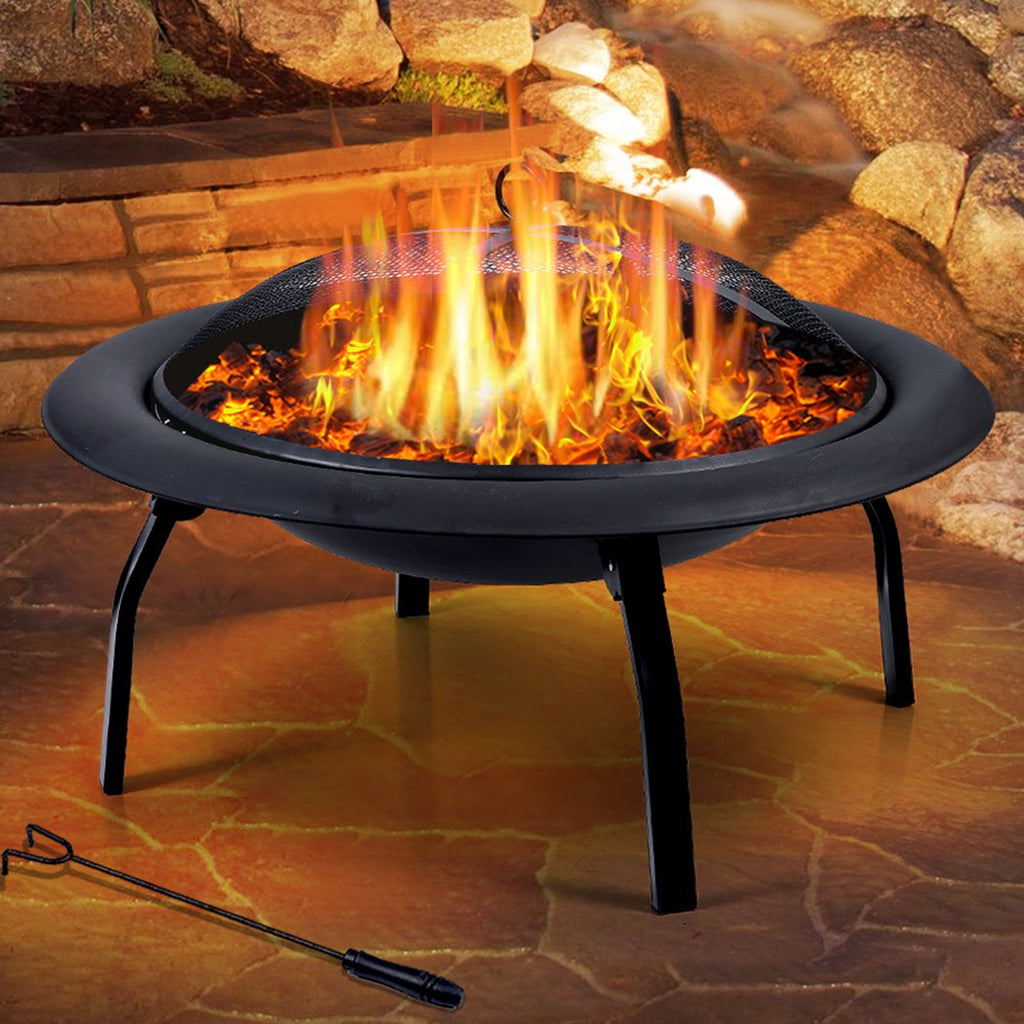 30" Portable Outdoor Fire Pit BBQ Grail Camping Garden Patio Heater