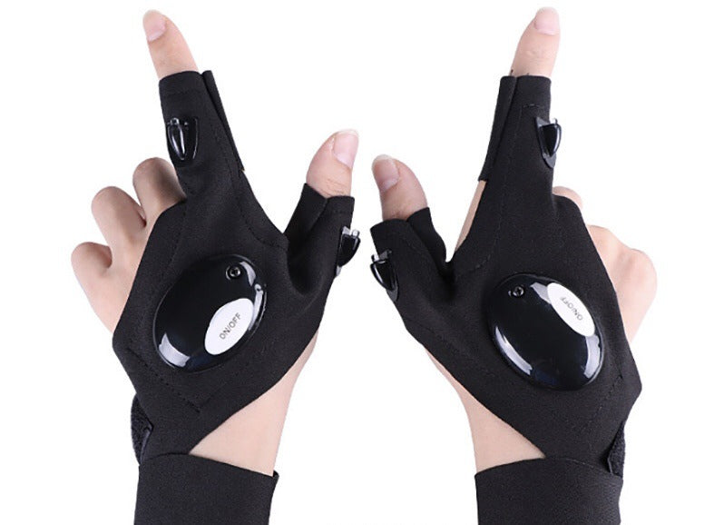 Cross-Border Ready-Made Led Light-Up Night Fishing Gloves with Lights,
