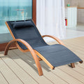 Outsunny Outdoor Wood Chaise Lounge Chair Recliner Patio Camping with